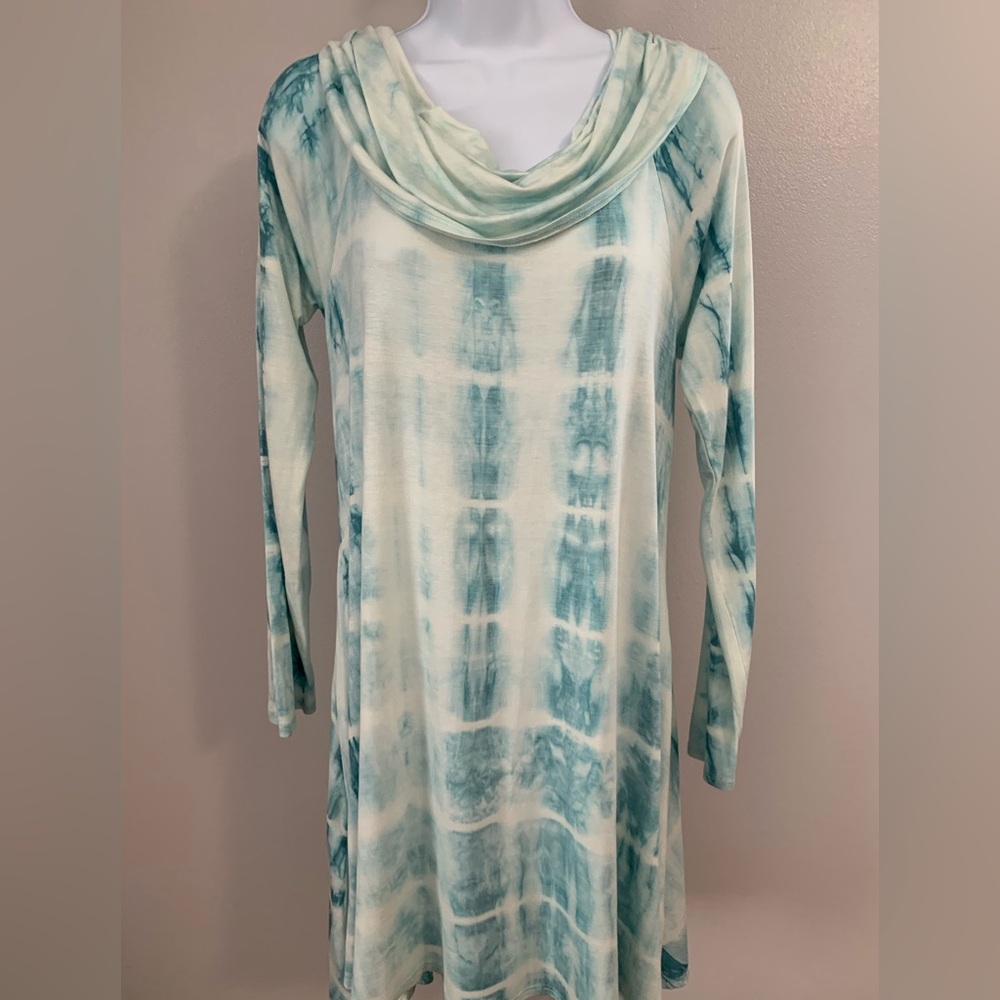 EZRA Tie-Dye Cowl Neck Dress/Tunic